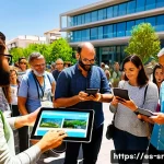 Home 14 시민과학 프로젝트의 성공 전략 - A vibrant community workshop scene in a modern urban setting in Spain, featuring diverse participant...