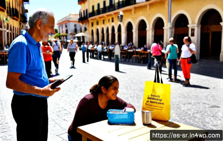 시민과학 프로젝트의 홍보 및 마케팅 전략 - Photorealistic community science outreach scene in a sunny Spanish-speaking urban plaza, diverse vol...